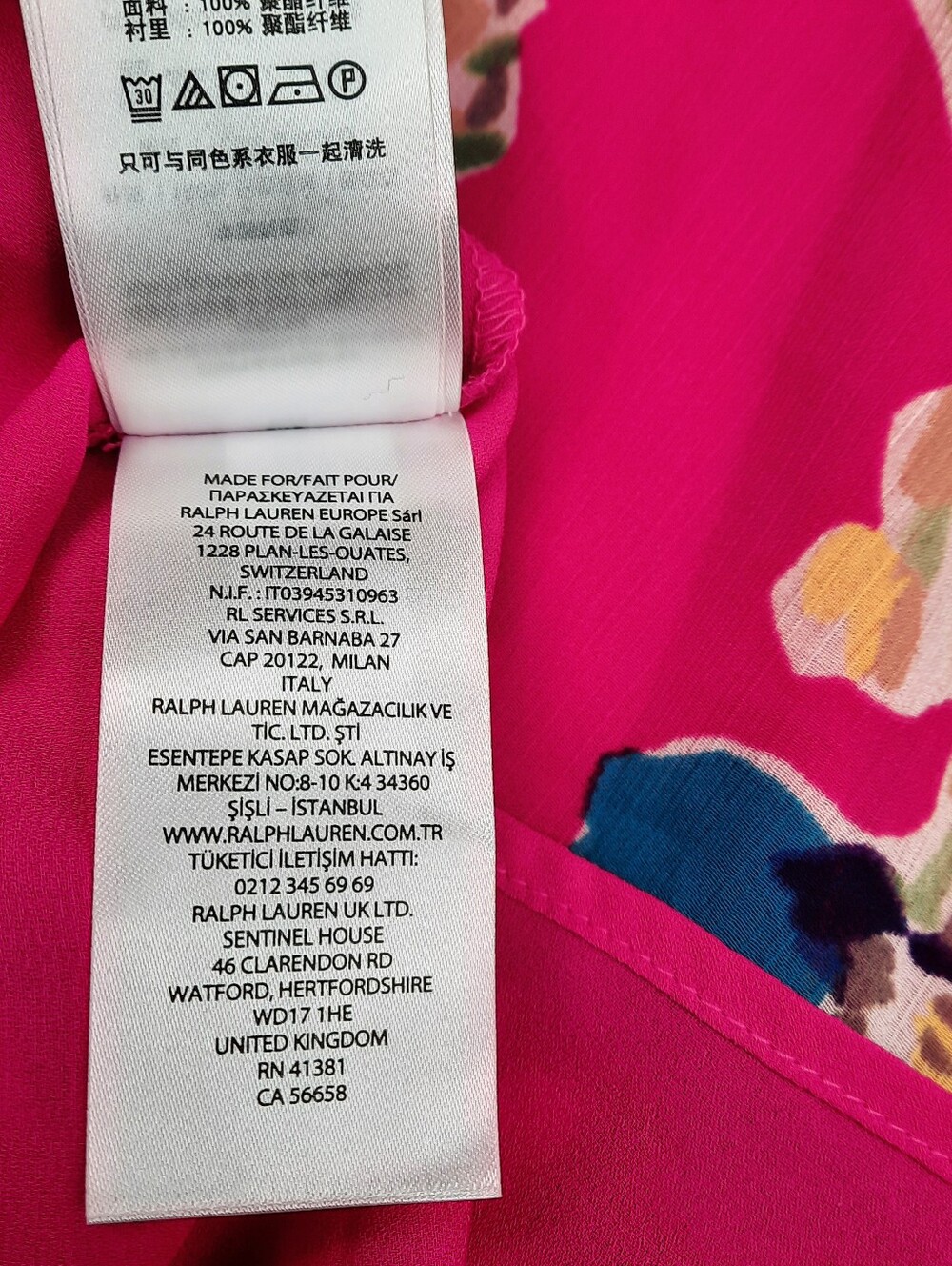 Lauren Ralph Lauren Spring Wedding Guest Dress Boho Pink Floral Ruffle Size 12 - Picture 8 of 9